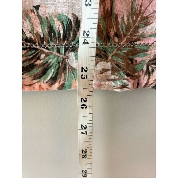 J. Jill Love Linen Palm Leaf Print Linen Blouse Sz S oversized Tropical Beach Bo - Picture 7 of 7